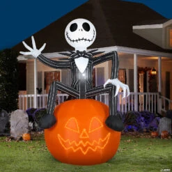 10 Ft. Blow-Up Inflatable Lightshow Nightmare Before Christmas Jack Skellington With Built-In LED Lights Outdoor Yard Decoration -Spooky Fun Sales Store 10 ft blow up inflatable lightshow nightmare before christmas jack skellington with built in led lights outdoor yard decorationss220123g a02