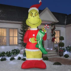 108" Blow Up Inflatable Grinch With Stock Giant Outdoor Yard Decoration -Spooky Fun Sales Store 108 blow up inflatable grinch with stock giant outdoor yard decorationss118747g a02