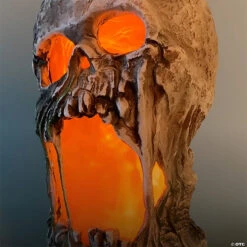 12" Flaming Rotted Skull Animated Prop 8 12" Flaming Rotted Skull Animated Prop -Spooky Fun Sales Store 12 flaming rotted skull animated proptt60064 a03
