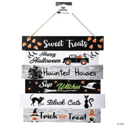 12" Wooden Home Sweet Treats Sign Halloween Décor