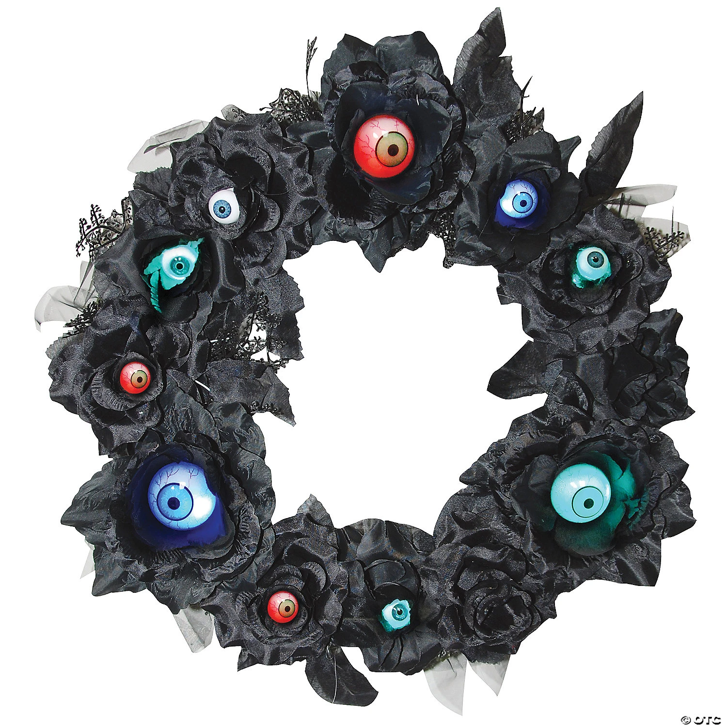 15" Lightup Eyeball Gothic Halloween Wreath 1 15" Lightup Eyeball Gothic Halloween Wreath