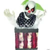 17" Evil Clown In Box Animated Prop