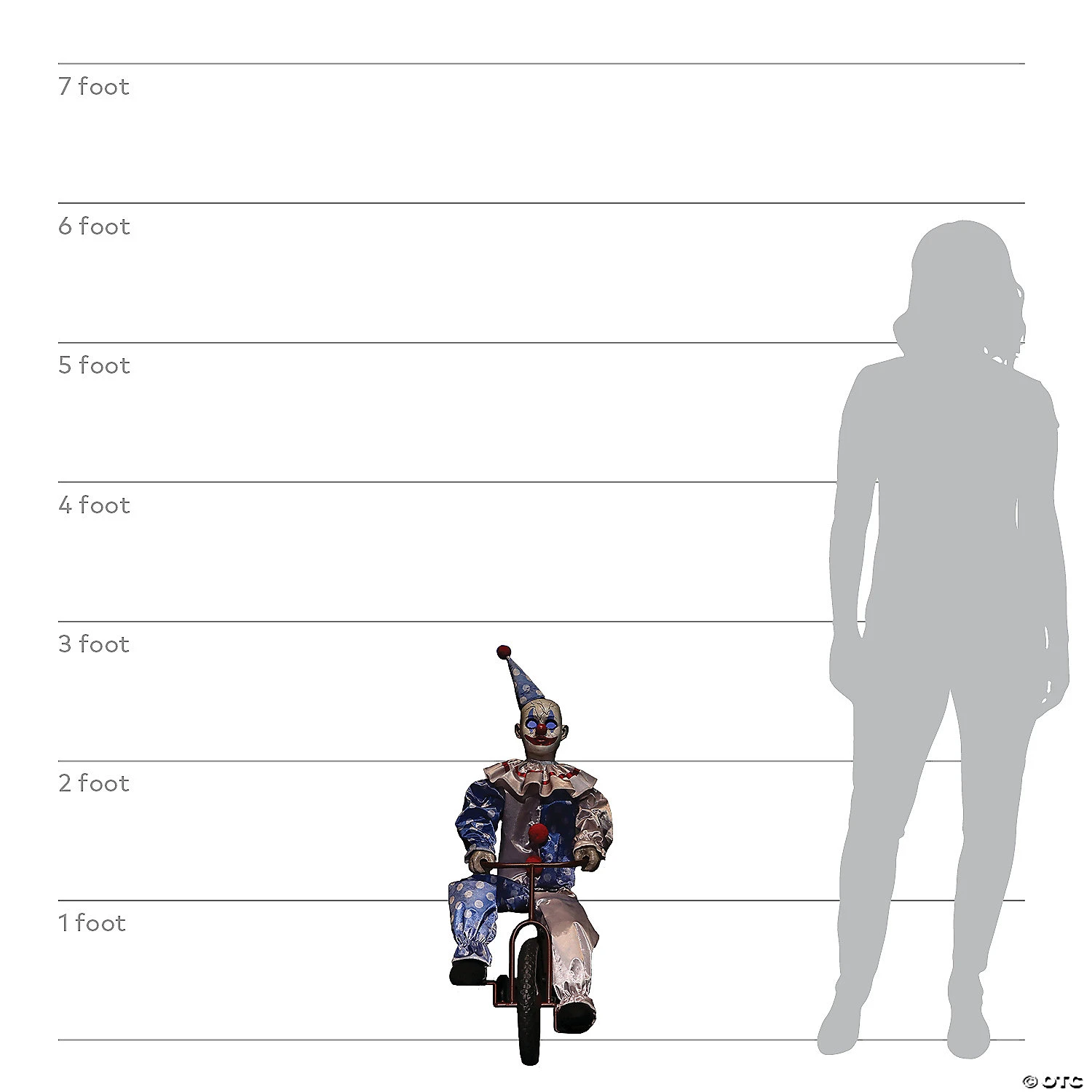 32" Tricycle Clown Doll Animated Prop Halloween Decoration 3 32" Tricycle Clown Doll Animated Prop Halloween Decoration - Image 3