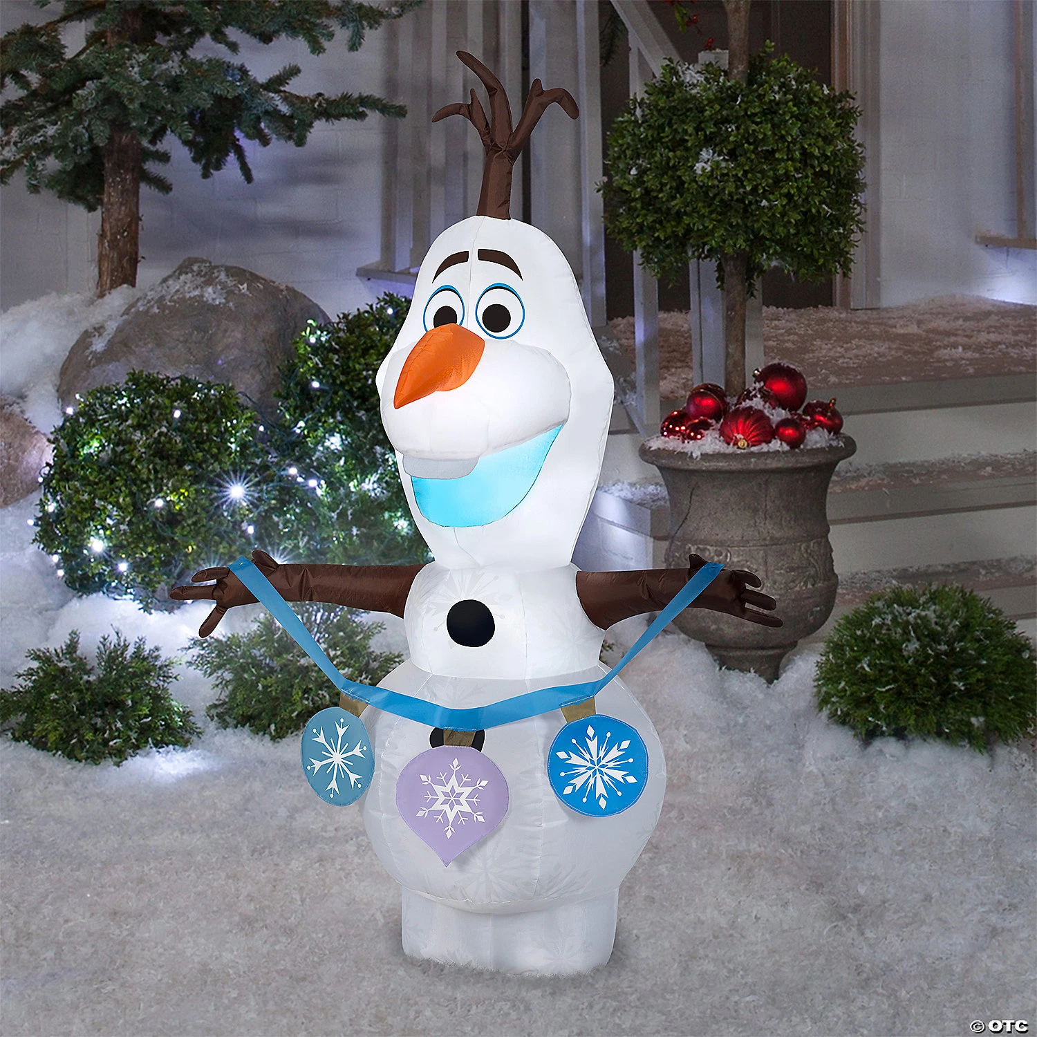 4 Ft. Blow-Up Inflatable Frozen Olaf With Ornaments With Built-In LED Lights Outdoor Yard Decoration 3 4 Ft. Blow-Up Inflatable Frozen Olaf With Ornaments With Built-In LED Lights Outdoor Yard Decoration - Image 3