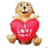 4 Ft. Inflatable Dog With Heart Outdoor Yard Decoration