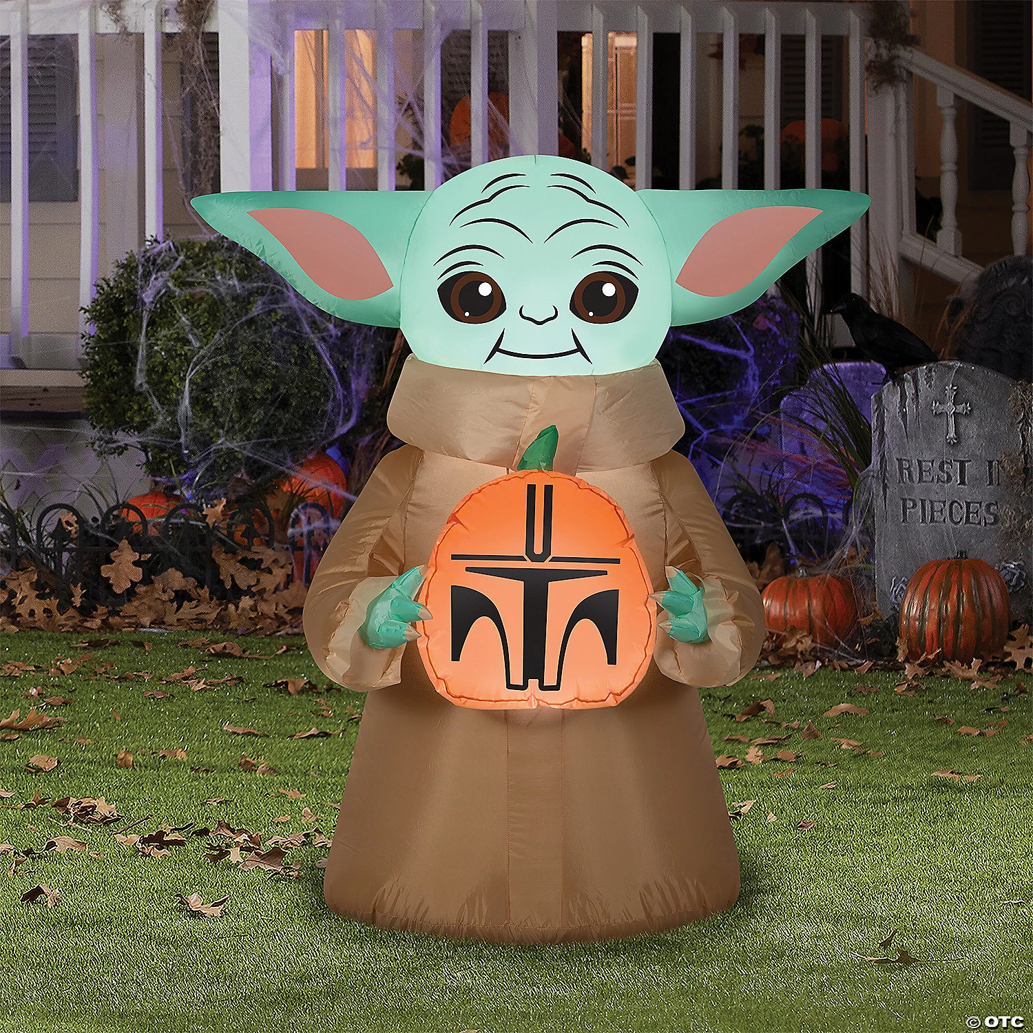 42" Blow-Up Inflatable Star Wars The Mandalorian Grogu The Child With Pumpkin & Built-In LED Lights Outdoor Yard Decoration 2 42" Blow-Up Inflatable Star Wars The Mandalorian Grogu The Child With Pumpkin & Built-In LED Lights Outdoor Yard Decoration - Image 2