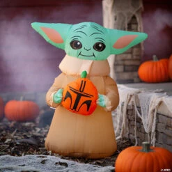 42" Blow-Up Inflatable Star Wars The Mandalorian Grogu The Child With Pumpkin & Built-In LED Lights Outdoor Yard Decoration 6 42" Blow-Up Inflatable Star Wars The Mandalorian Grogu The Child With Pumpkin & Built-In LED Lights Outdoor Yard Decoration -Spooky Fun Sales Store 42 blow up inflatable star wars the mandalorian grogu the child with pumpkin and built in led lights outdoor yard decorationss226677g a02