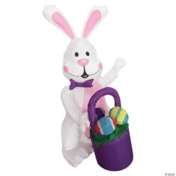 48" Blow Up Inflatable Bunny With Basket Outdoor Easter Yard Decoration