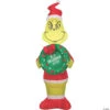 48" Blow Up Inflatable Grinch With Wreath Outdoor Yard Decoration