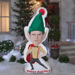 6 Ft. Blow-Up Inflatable Dwight Schrute With Built-In LED Lights Outdoor Yard Decoration -Spooky Fun Sales Store 6 ft blow up inflatable dwight schrute with built in led lights outdoor yard decorationss118983g a02