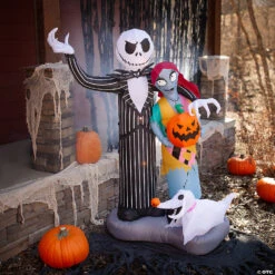 6 Ft. Blow-Up Inflatable Nightmare Before Christmas Jack, Sally & Zero With Built-In LED Lights Outdoor Yard Decoration -Spooky Fun Sales Store 6 ft blow up inflatable nightmare before christmas jack sally and zero with built in led lights outdoor yard decorationss220951g a02