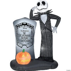 6 Ft. Blow-Up Inflatable Nightmare Before Christmas Jack Skellington Tomb With Built-In LED Lights Outdoor Yard Decoration