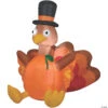 6 Ft. Blow-Up Inflatable Turkey Pumpkin With Built-In LED Lights Outdoor Yard Decoration