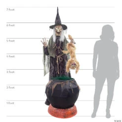 7' Cauldron Cat-Tastrophe Animated Prop Decoration -Spooky Fun Sales Store 7 cauldron cat tastrophe animated prop decorationmr124457 a06