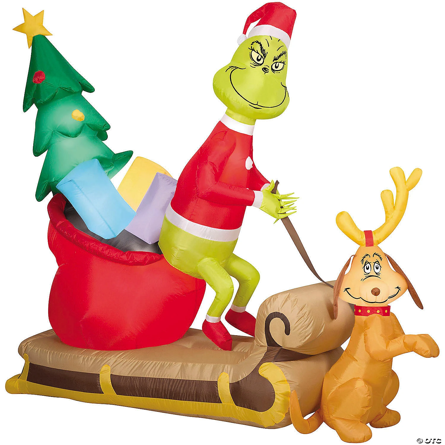 77" Blow Up Inflatable Grinch & Max Outdoor Yard Decoration 1 77" Blow Up Inflatable Grinch & Max Outdoor Yard Decoration