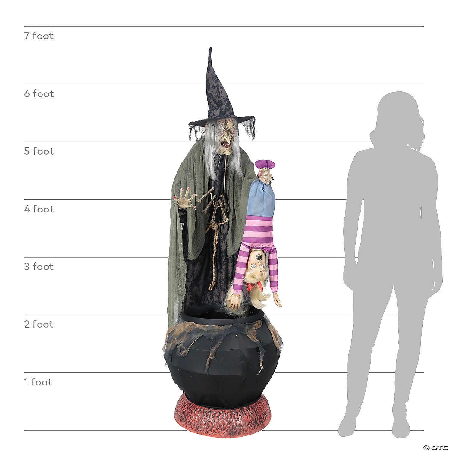 80" Stew Brewing Witch Animated Prop 2 80" Stew Brewing Witch Animated Prop - Image 2