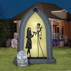 83" Blow-Up Inflatable Nightmare Before Christmas Jack & Sally Arch With Built-In LED Lights Outdoor Yard Decoration -Spooky Fun Sales Store 83 blow up inflatable nightmare before christmas jack and sally arch with built in led lights outdoor yard decorationss225603g a01