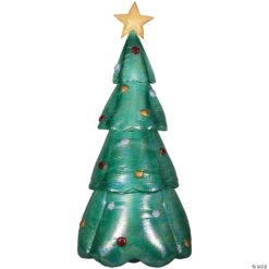90" Blow-Up Inflatable Mixed Media Green Christmas Tree With Built-In LED Lights Outdoor Yard Decoration