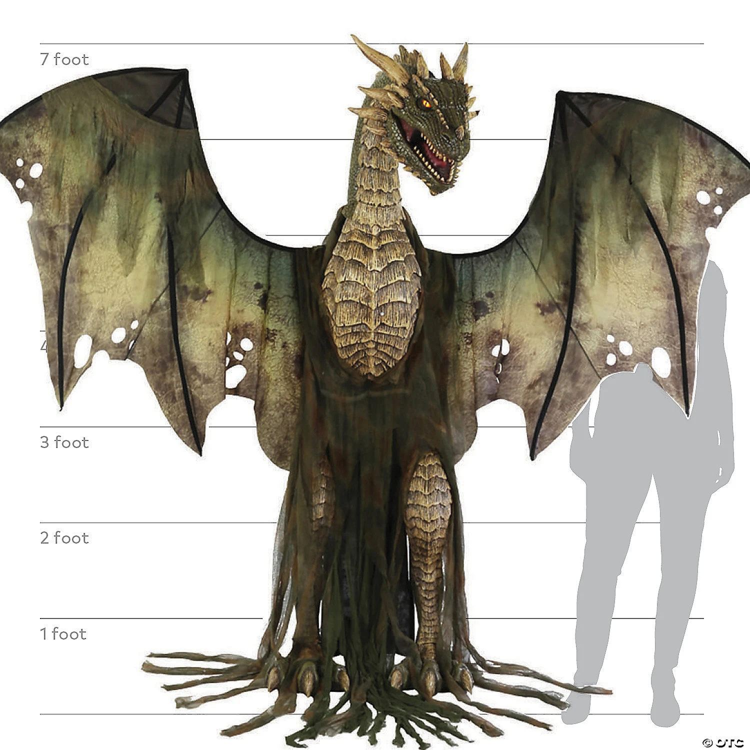 Animated 7 Ft Dark Forest Dragon 2 Animated 7 Ft Dark Forest Dragon - Image 2