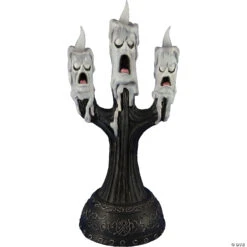 Animated Ghost Candle With Faces Prop