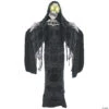 Black Reaper With Moving Mouth Halloween Decoration
