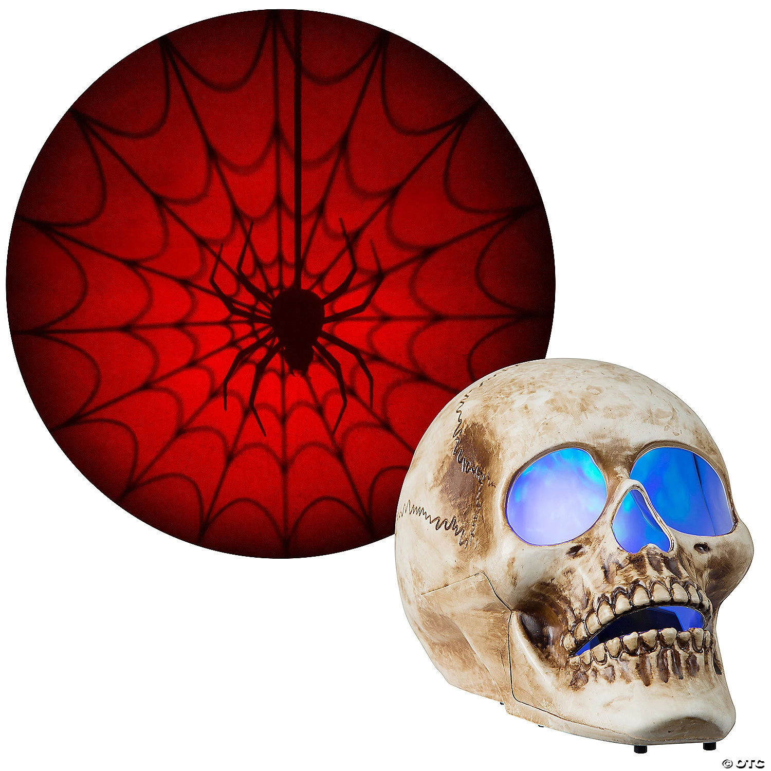 Blazing Scenes – 10-inch Skull With Red Spider Web Projection 1 Blazing Scenes – 10-inch Skull With Red Spider Web Projection