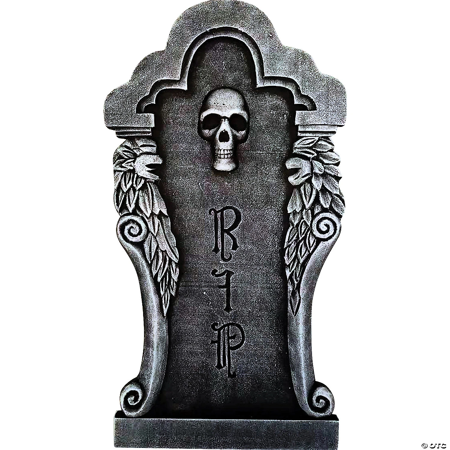 Creepy Silver Skull Tombstone Decoration 1 Creepy Silver Skull Tombstone Decoration