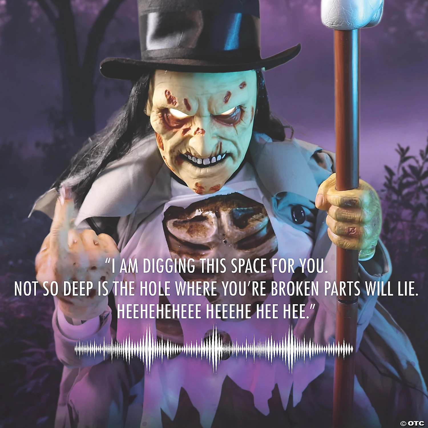 Crouching Grave Digger Halloween Decoration 2 Crouching Grave Digger Halloween Decoration - Image 2