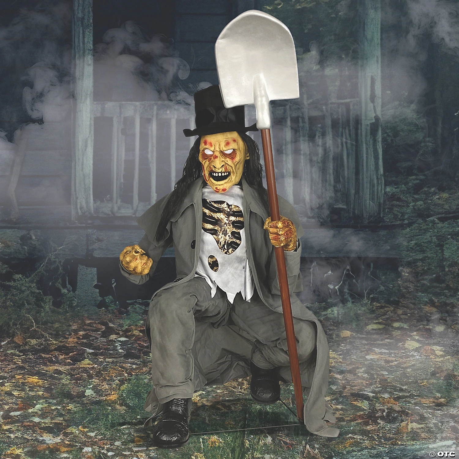 Crouching Grave Digger Halloween Decoration 1 Crouching Grave Digger Halloween Decoration