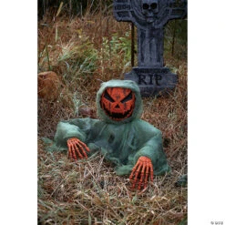 Hooded Pumpkin Grave Breaker Decoration