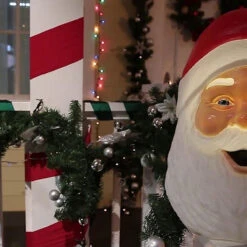 Santa Plaque With Sound Lights -Spooky Fun Sales Store mr127233 t01