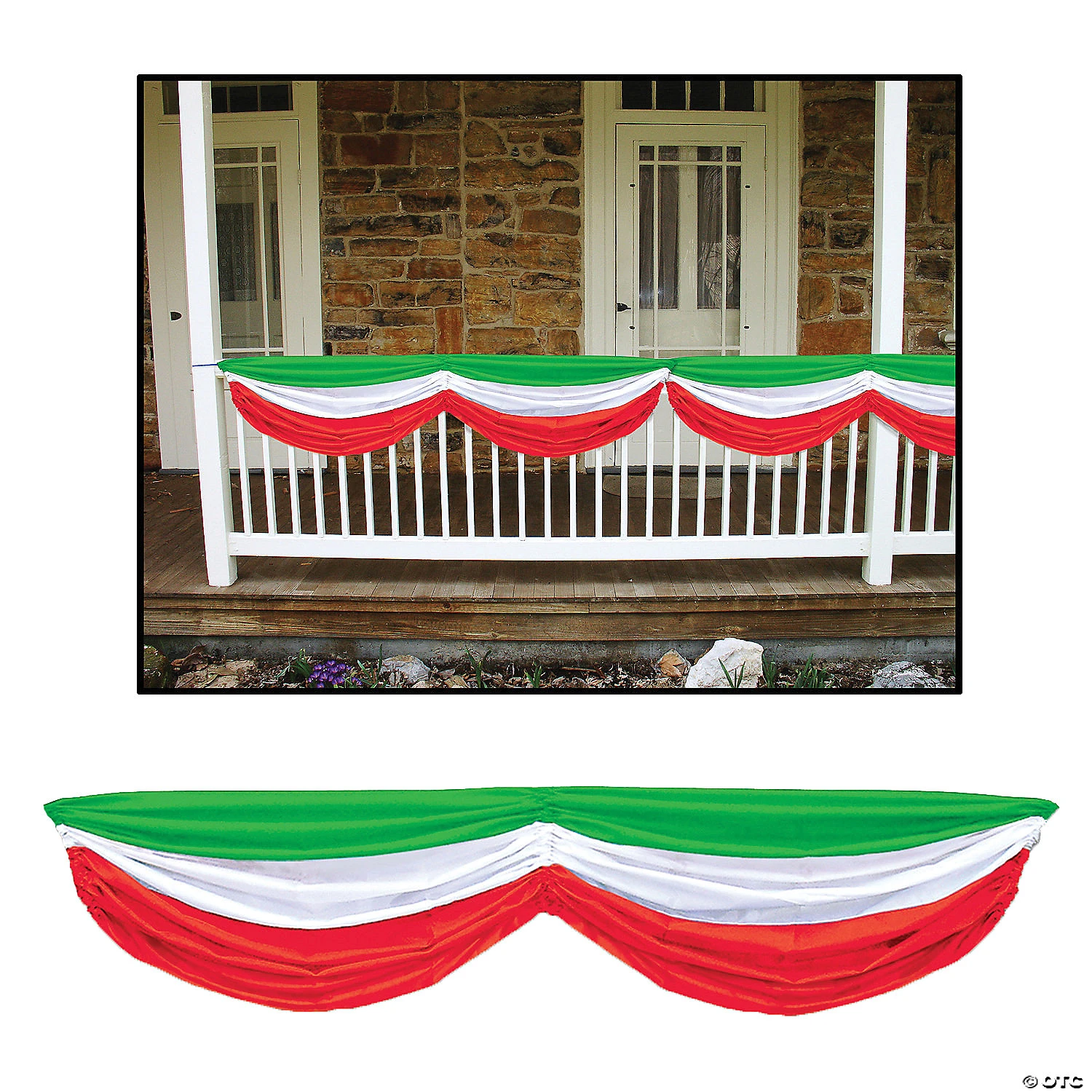 Red White Green Fabric Bunting 1 Red White Green Fabric Bunting