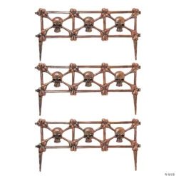 Rust Skull Graveyard Fence Halloween Decoration
