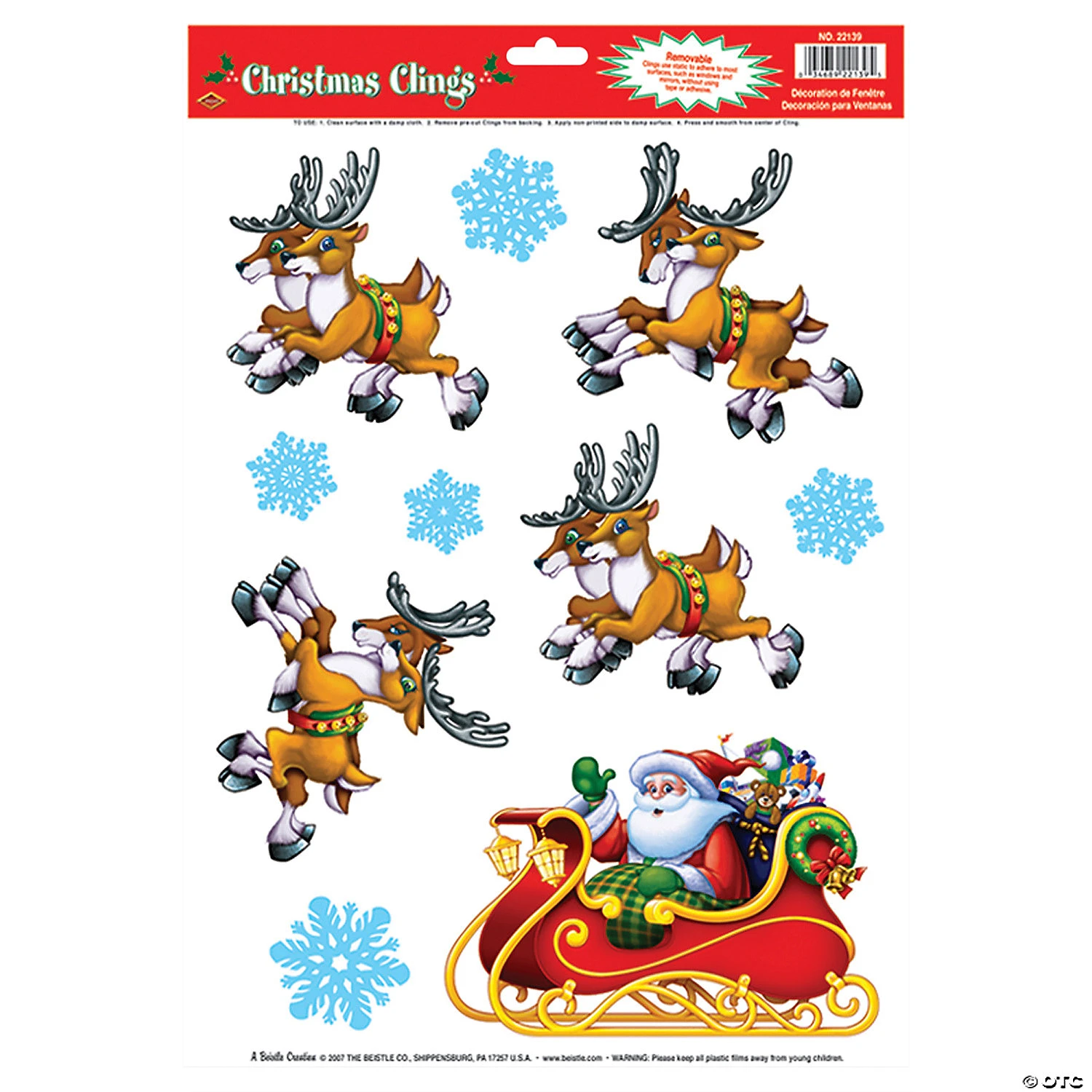 Santa Sleigh Window Clings 1 Santa Sleigh Window Clings