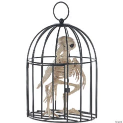 Skeleton Crow In A Cage -Spooky Fun Sales Store skeleton crow in a cagesez53042 a03