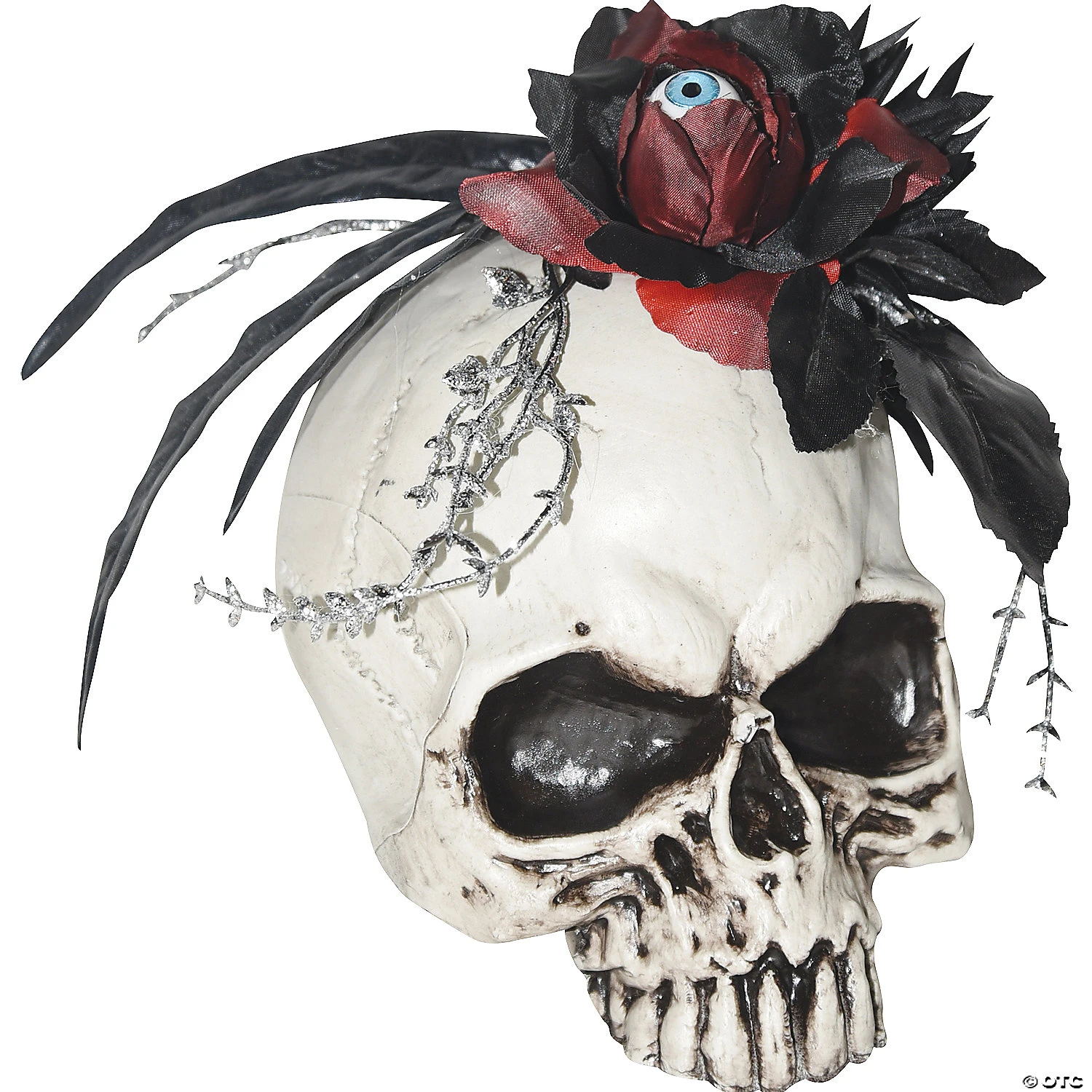 Skull With Eyeball Flower Decoration 1 Skull With Eyeball Flower Decoration