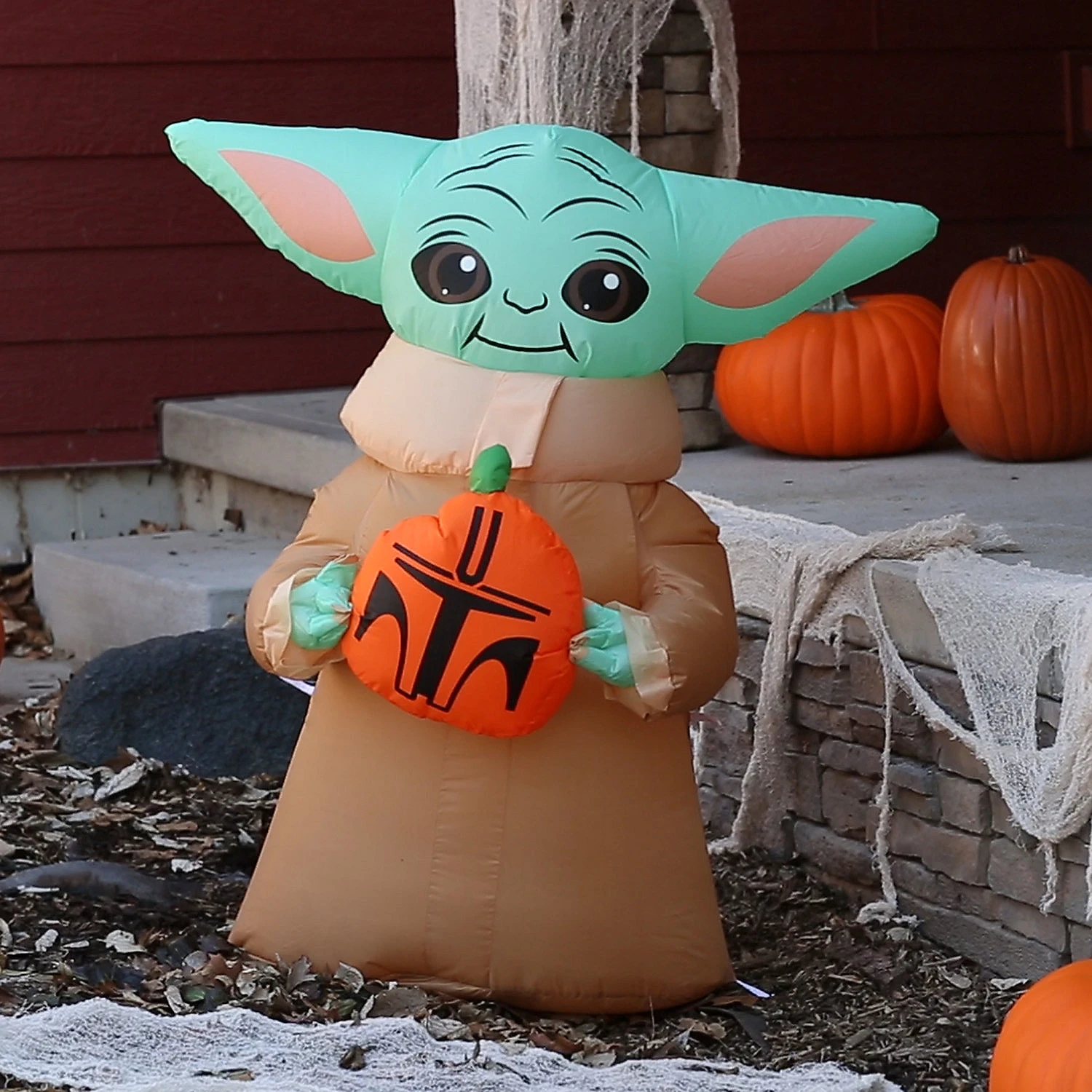 42" Blow-Up Inflatable Star Wars The Mandalorian Grogu The Child With Pumpkin & Built-In LED Lights Outdoor Yard Decoration 4 42" Blow-Up Inflatable Star Wars The Mandalorian Grogu The Child With Pumpkin & Built-In LED Lights Outdoor Yard Decoration - Image 4