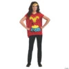 Women’s Wonder Woman™ Shirt Costume With Cape - Medium