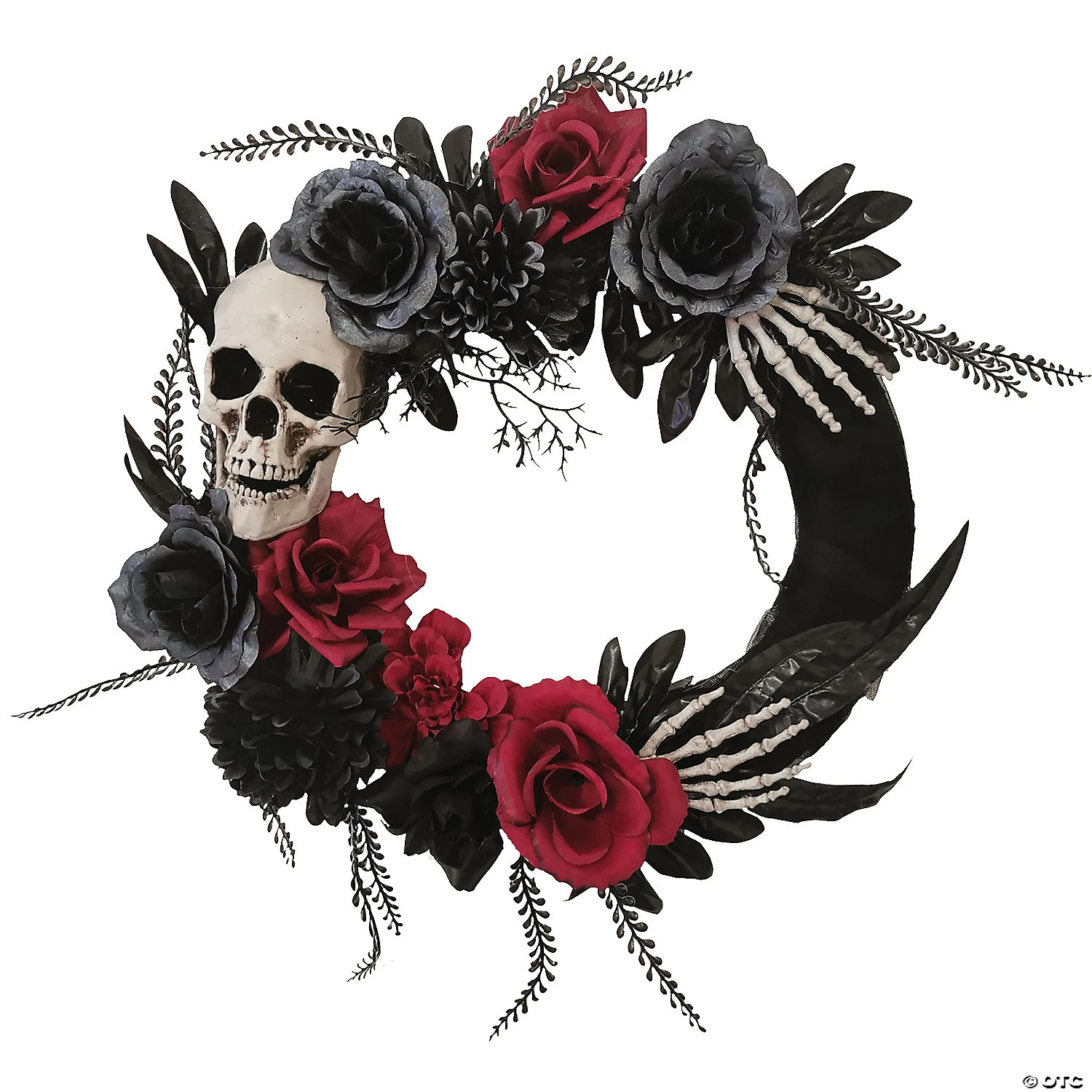 Spooky Fun Sales Store -Spooky Fun Sales Store 18 skull hands and roses wreathss63062